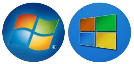 8 версия Windows и 7-я версия Windows