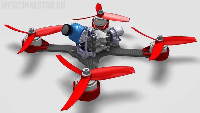 3D модель гоночного квадрокоптера