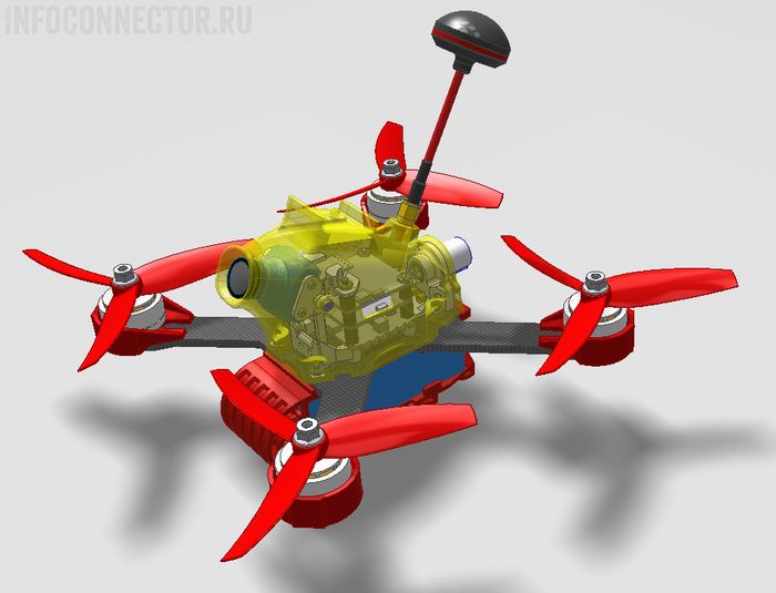 3D модель гоночного квадрокоптера